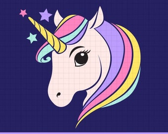 Rainbow Unicorn Svg Etsy