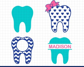 Dentist Svg, Teeth Svg, Dentist Tooth Svg, Dentist Monogram Frames Svg, Svg Files, Cut Files for CriCut & Silhouette
