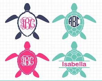 Download Free Turtle Monogram Svg Etsy Free SVG Cut Files.
