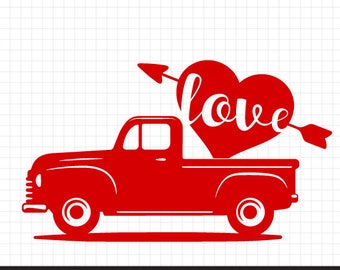 Download Valentine truck svg | Etsy