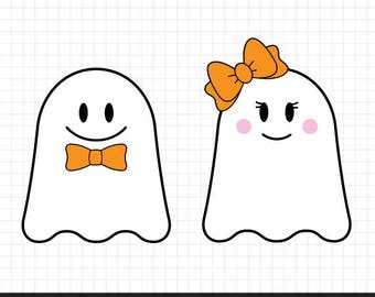 Ghost svg, Halloween svg, Girl ghost svg ,Boy ghost svg, Ghost with bow svg, kids halloween, spooky svg, cut files for CirCut & Silhouette