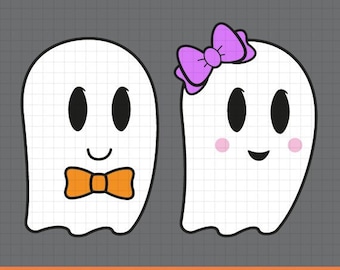 Ghost svg, Halloween svg, Girl ghost svg ,Boy ghost svg, Ghost with bow svg, kids halloween, spooky svg, cut files for CirCut & Silhouette