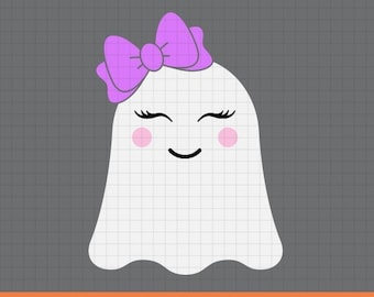 Ghost svg, Halloween svg, Girl ghost svg, Ghost with bow svg, kids halloween, spooky svg, cut files for CirCut & Silhouette