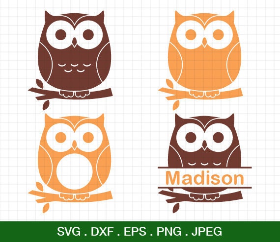 Download Owl Svg Owl Monogram Frames Svg Cute Owl Svg Owl Monogram Etsy