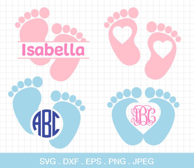 Download Baby Feet Svg Baby Feet Monogram Frames Svg Baby Feet ...