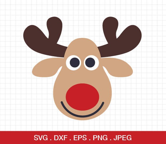 Rudolf svg Reindeer svg Christmas svg Xmas svg Cut files | Etsy