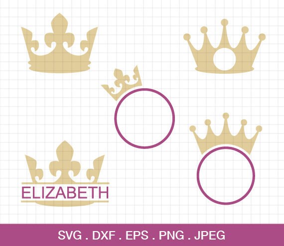 Download Crown Svg Crown Monogram Frames Svg Crown Frames Svg Princess Etsy