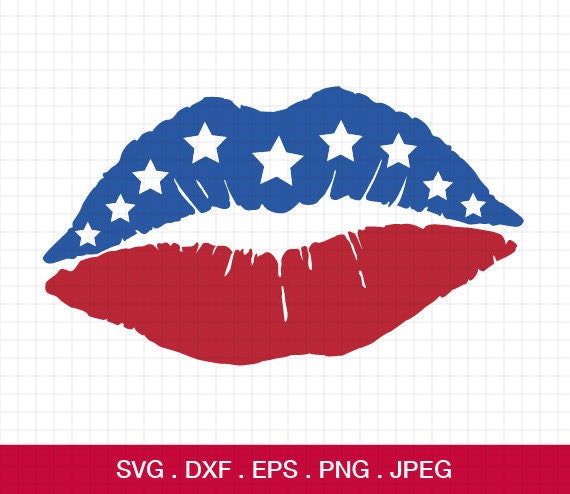 Download Flag Lips Svg American Flag Lip SVG 4th of July svg | Etsy