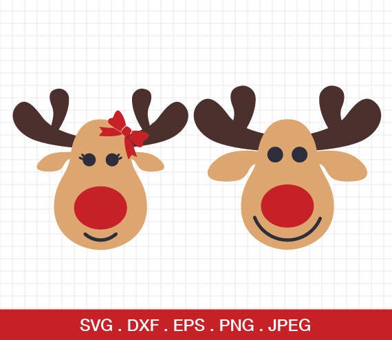 Download Boy and Girl Reindeer Rudolf svg Christmas svg Xmas svg | Etsy