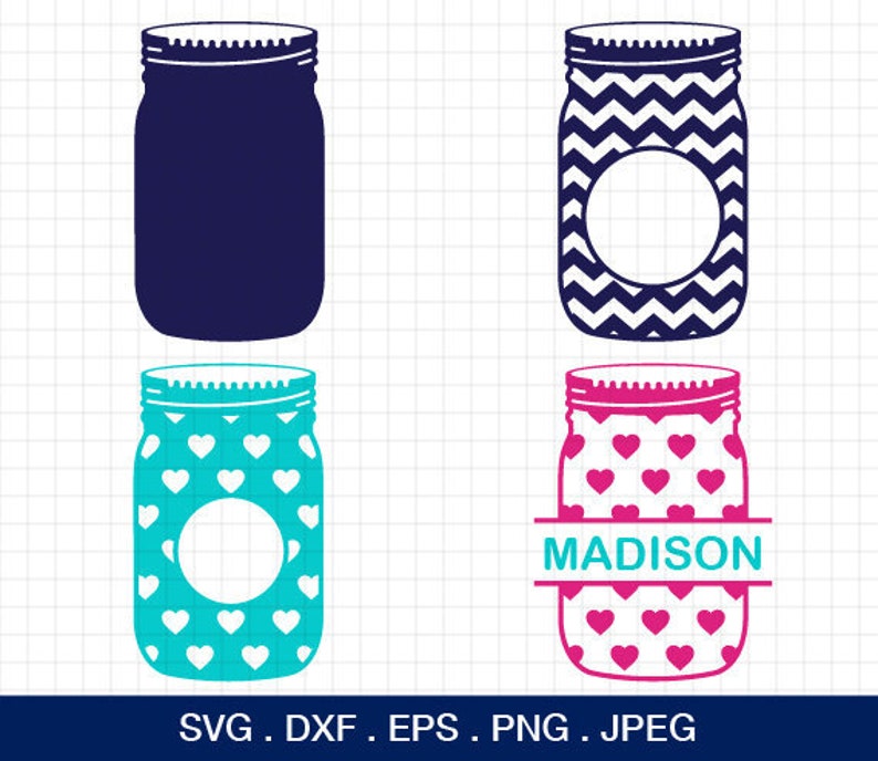 Download Mason Jar Svg Mason Jar Monogram Frames Svg Jar Svg Cricut Etsy