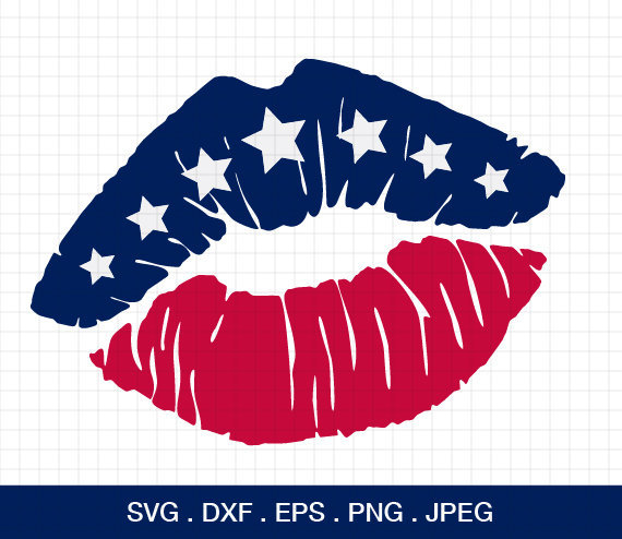 Download Flag Lips Svg American Flag Lip SVG 4th of July svg | Etsy