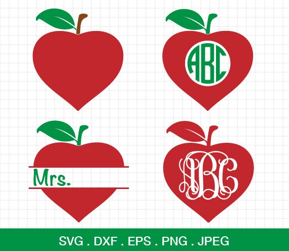 Download Teacher SVG File Teaching Apple Monogram SVG File Teacher ...