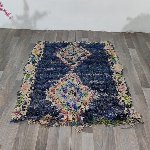 Boucharouite Rug, Berber Moroccan rug long, Vintage Azilal rug,  Amazing home decor, Wool rug, Narrow Rug Runner, Large rug, Boujaad rug