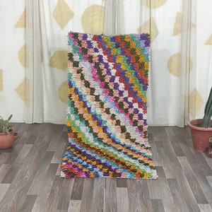 Vintage Moroccan Boujaad Rugs Runner ,Authentic Moroccan Rug Runner, kitchen runner rug, Multicolored Runner Rug ,berber Colorful Runner Rug