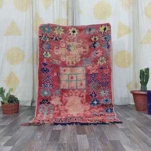Moroccan Vintage Red Rug Runner -Multicolored Rugs Runner,Authentic Rug Runner ,Hallway runner rug -Berber Colorful Rug - Cozy Chic Boho Rug