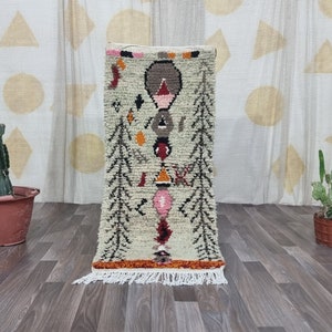 Authentic Rug Runner White -Luxurious Moroccan Runner Rug- Gorgeours Boujaad Runner Rug- Authentic Moroccan Rug Runner- Berber Runner Carpet