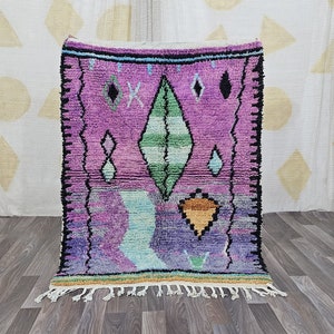 Custom Handmade Boujaad Rug, Hand Knotted Purple Rug, Luxurious Purple Beni Ourain Rug, Cozy Chic Berber Rug, Custom Unique Rug, Berber Rug