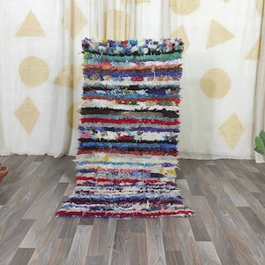 Stunning Colorful Runner Rug, Gorgeous Berber Boujad Runner Rug, Beni Ourine Rug, Handmade Rug,Moroccan Rug,Traditional Moroccan Rug