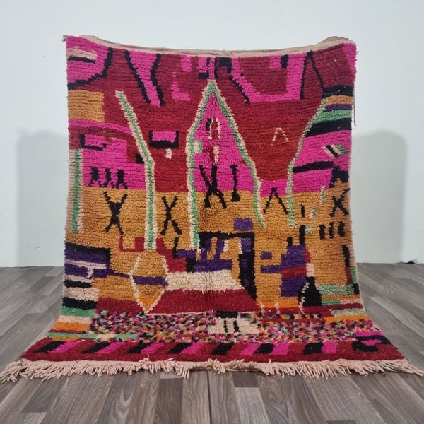 Custom Moroccan rug, Berber carpet, Genuine Wool rug,Moroccan rug Colorfui ,Gorgeous Wool Rug, Boujaad Rug, Handmade Rug ,Cozy Chic rugs .