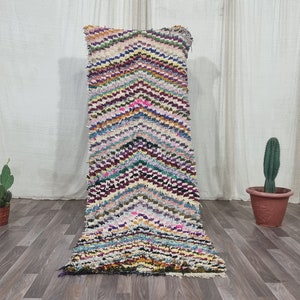 Vintage Moroccan Boujaad Rugs Runner ,Authentic Moroccan Rug Runner, kitchen runner rug, Multicolored Runner Rug ,berber Colorful Runner Rug
