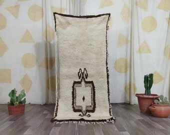 Tappeto marocchino vintage, tappeto Boujad multicolore, tappeti in cotone per camera da letto, tappeto fatto a mano, tappeto Boho, tappeto berbero tribale geometrico.