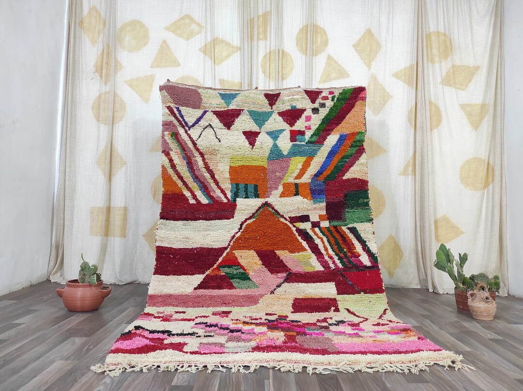 Handmade Colorful Azilal Berber Rug: Boho Living Room Carpet - Etsy