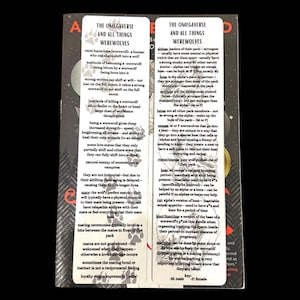 Omegaverse Cheatsheet Bookmark: Werewolf Lore Reference
