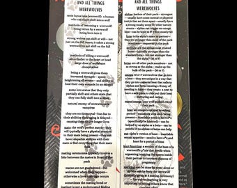 Omega-Verse Cheatsheet Bookmark/ Omegaverse/ werewolves/ Cheatsheet Bookmark/ reference bookmark/ Werewolf Bookmark/ Booktok Bookmark/ book