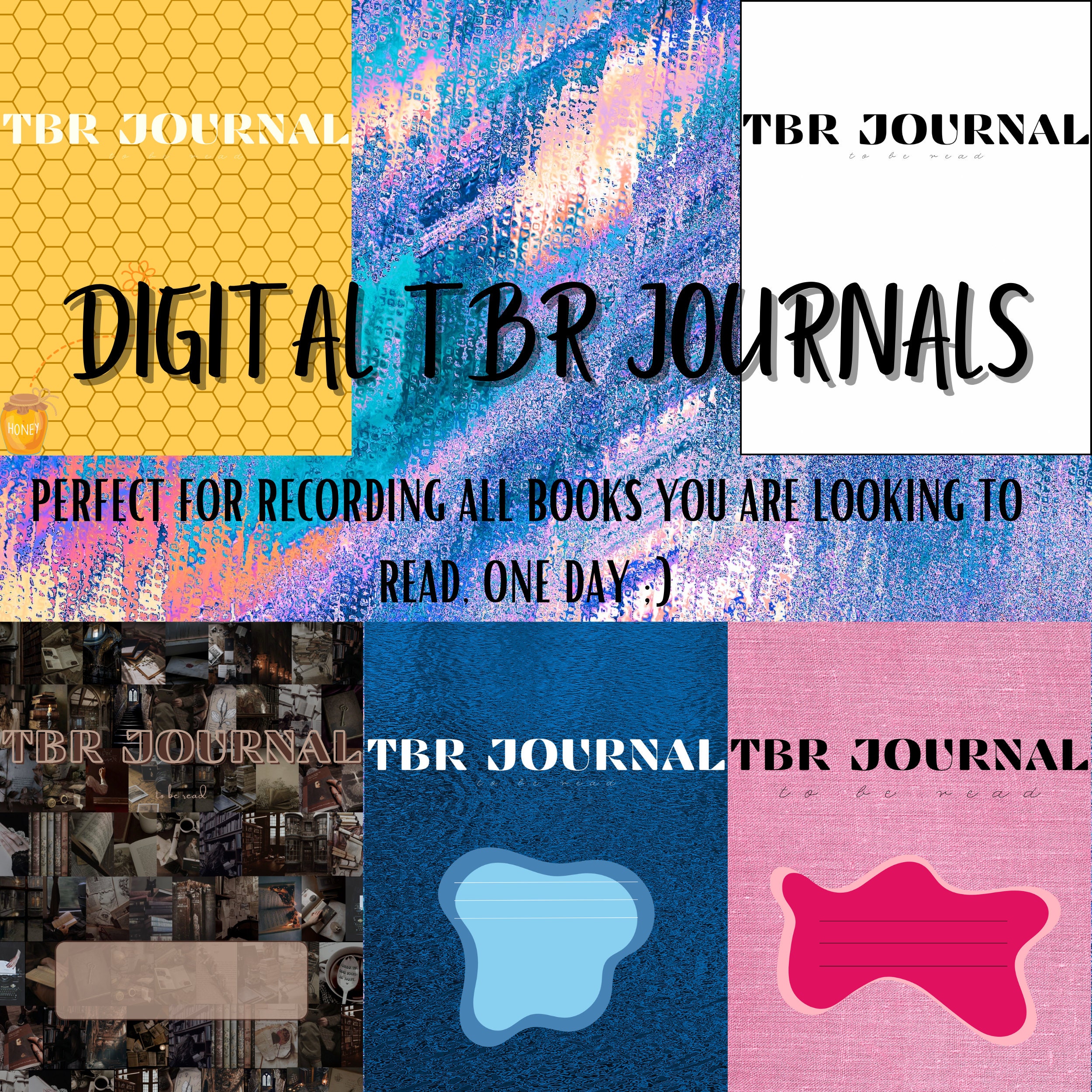 Blue TBR Journal/ Digital Blue TBR Journal/ To be read journal/ Book Journal/ TBR List/ Digital To be read journal/