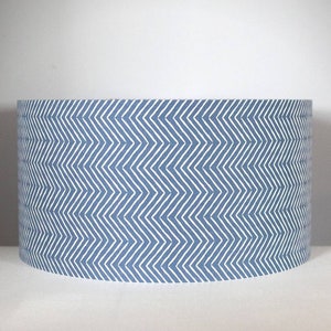 Blue Geometric Chevron Lamp Shade, Cotton Fabric, 20cm to 50cm diameters
