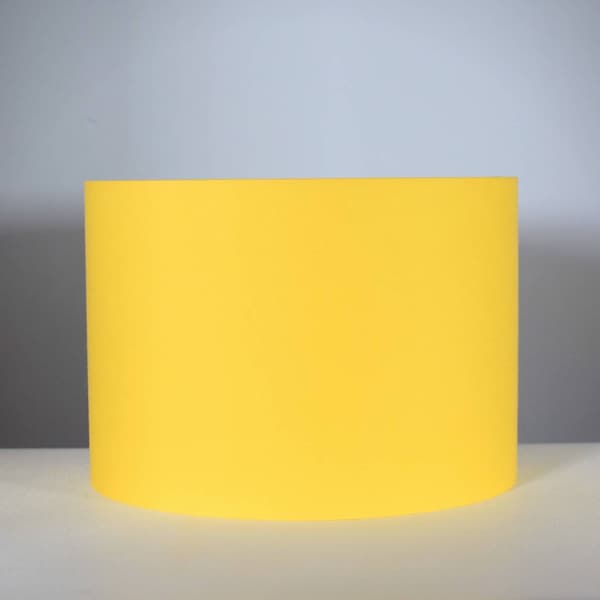 Bright yellow lampshade with gold silver or white lining option for ceiling or lamp base, 15cm to 50cm diameter handmade by Vivid Shades