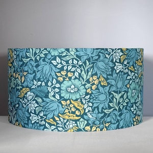 William morris lampshade blue mallow with gold silver or white lining for ceiling or lamp base, 20cm to 40cm Ø, handmade by Vivid Shades