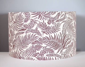 Fern leaf lampshade, Scandinavian fabric botanical pattern 30cm to 45cm Ø handmade by Vivid Shades