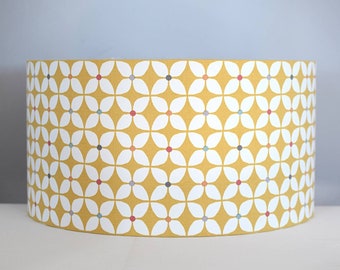 Yellow Geometric Flower Lampshade, For Ceiling Or Lamp Base, 20cm to 40cm diameters