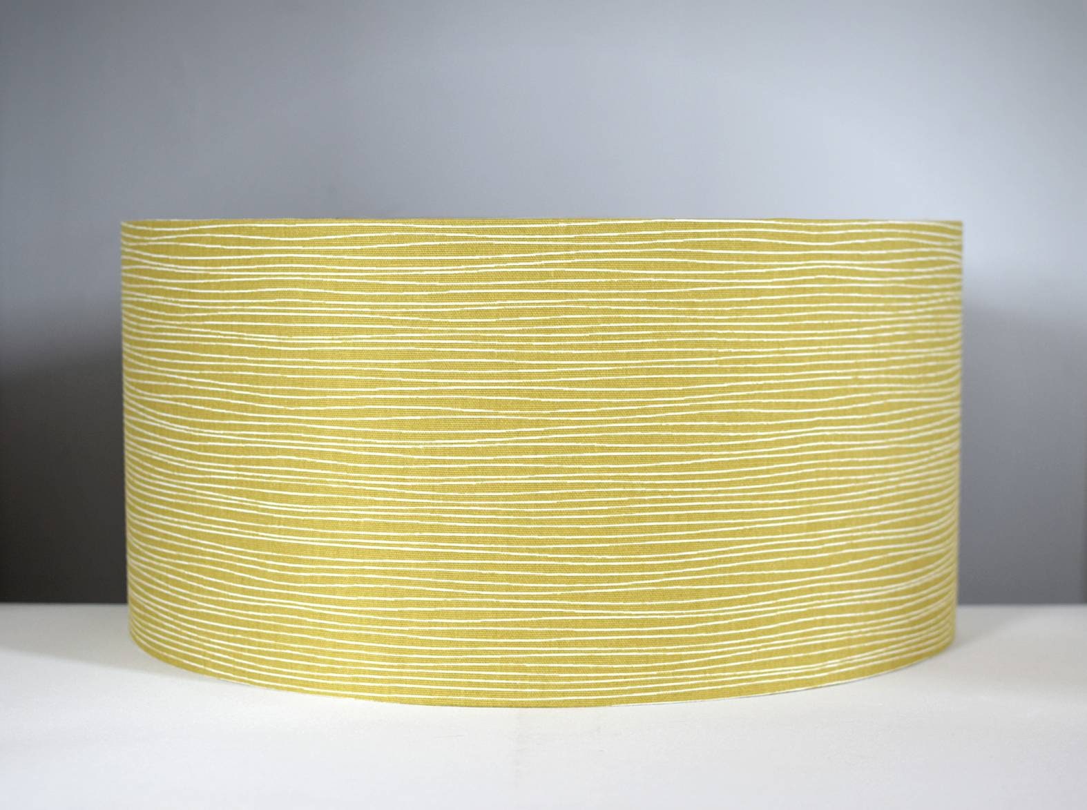 Striped Mustard Yellow Scandinavian Fabric Lampshade Handmade | Etsy