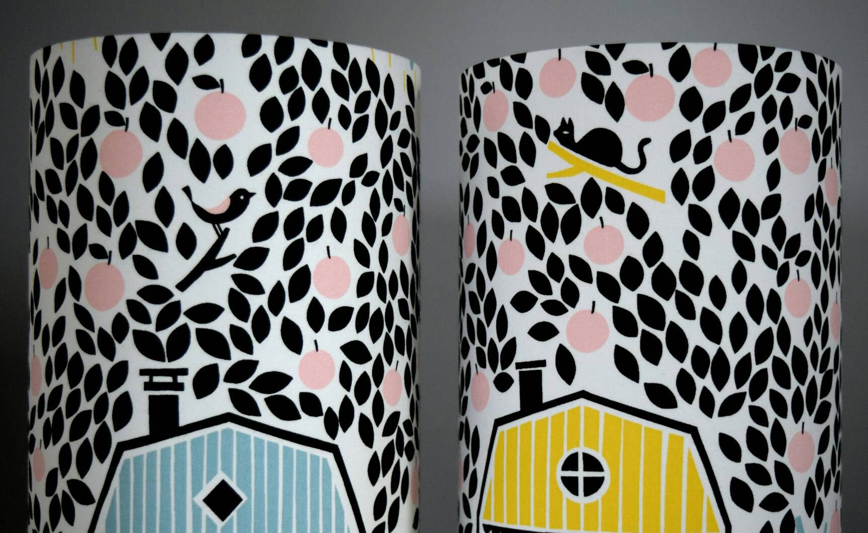 Scandinavian Fabric Table / Bedside Lamp Handmade by Vivid Etsy UK