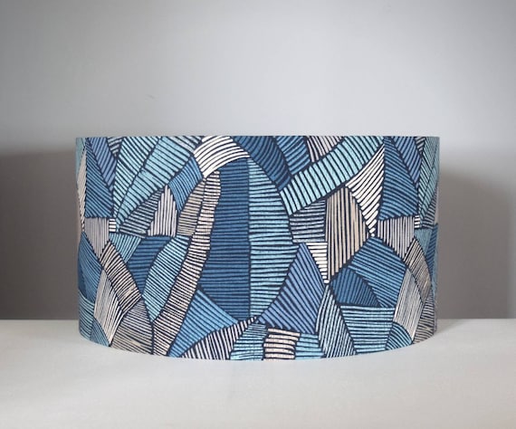Blue geometric sale lampshade