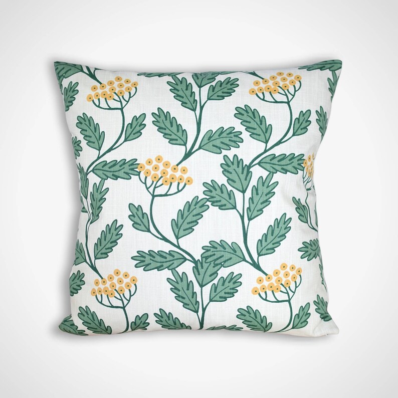 Green Leaf Cushion Cover Scandinavian Fabric Abstract Etsy