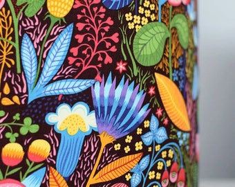 Handmade Floral bird Lampshade, Tropical Pattern fabric, 30cm or 35cm, For lamp or Ceiling