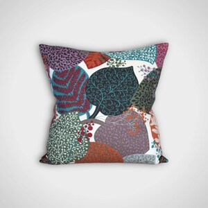 Tropical leaf cushion cover, Scandinavian fabric, 40cm 45cm 50cm square sizes handmade by Vivid Shades image 8