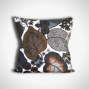 Tropical leaf cushion cover, Scandinavian fabric, 40cm 45cm 50cm square sizes handmade by Vivid Shades image 9