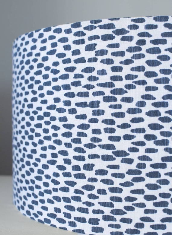 Blue Speckled Lampshade With Silver Lining for Ceiling or Lamp