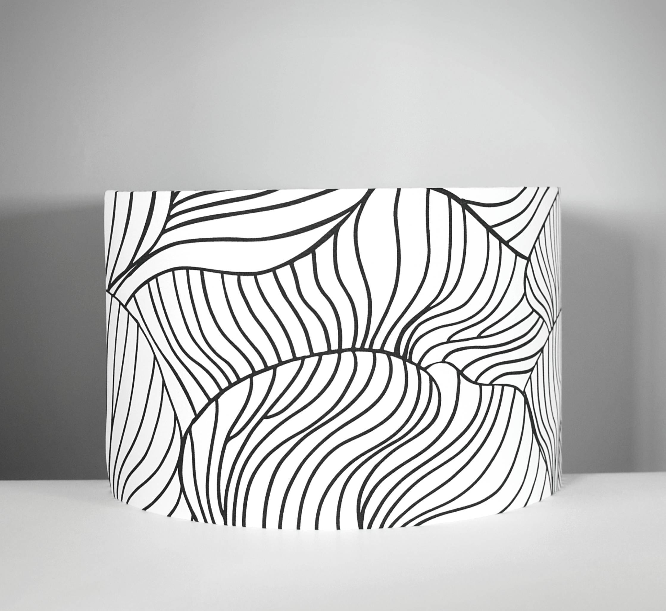 Monochrome Abstract Geometric Lampshade Gold Silver or White Etsy UK
