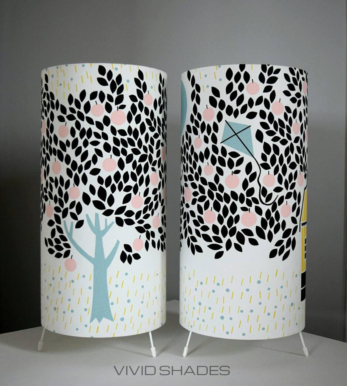 Scandinavian Fabric Table / Bedside Lamp Handmade by Vivid Etsy UK