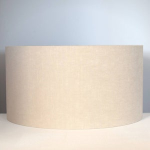 Natuurlijke linnen lampenkap effen beige, goud zilver of witte voering optie voor plafond of lampvoet, 15cm tot 50cm Ø handgemaakt door Vivid Shades afbeelding 1