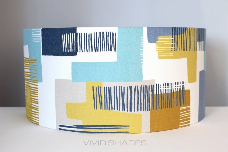 Geometric drum lampshade 30cm to 45cm by vivid shades modern Etsy