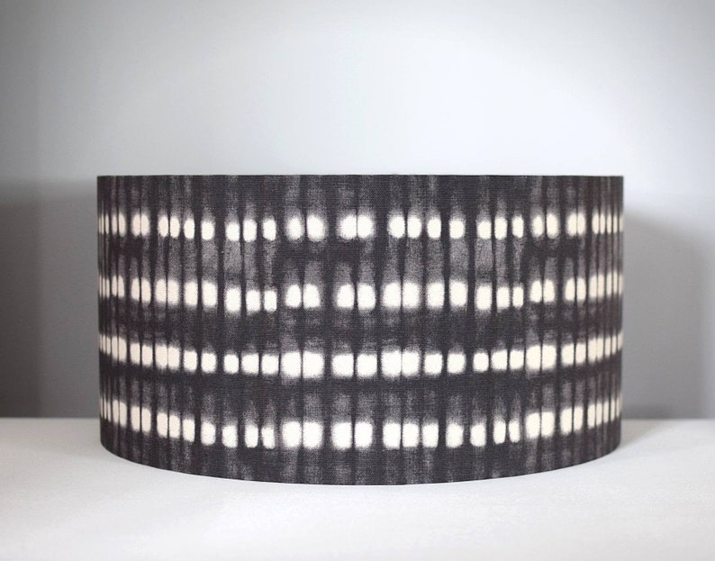Charcoal grey tie dye lampshade abstract fabric printed in Etsy