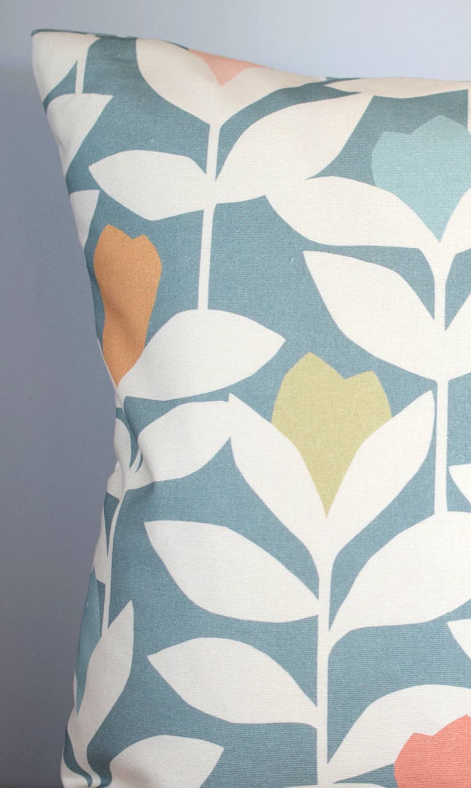 Blue and White Floral Cushion Cover Fabric Printed in UK Etsy UK