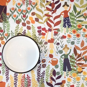 Flower garden picnic Blanket / rug / mat waterproof, Scandinavian fabric top layer, handmade by Vivid Shades