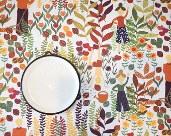 Flower garden picnic Blanket / rug / mat waterproof, Scandinavian fabric top layer, handmade by Vivid Shades
